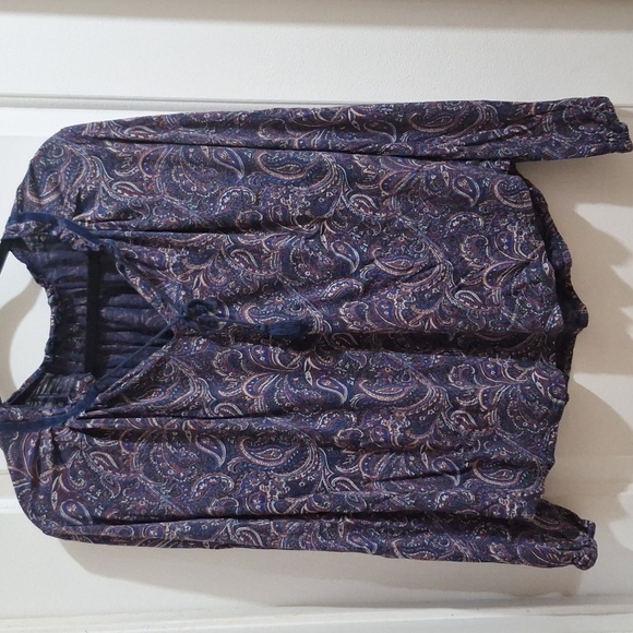 lucky Brand women's long sleeve top size‎ Medium paisley - Picture 1 of 6